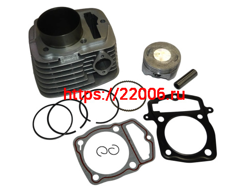 Цилиндр в сборе с поршнем 166FMM 65,5 мм (H107мм, h81мм, палец 15мм) узк. кольца Цилиндр в сборе с поршнем 166FMM 65,5 мм (H107мм, h81мм, палец 15мм) узк. кольца