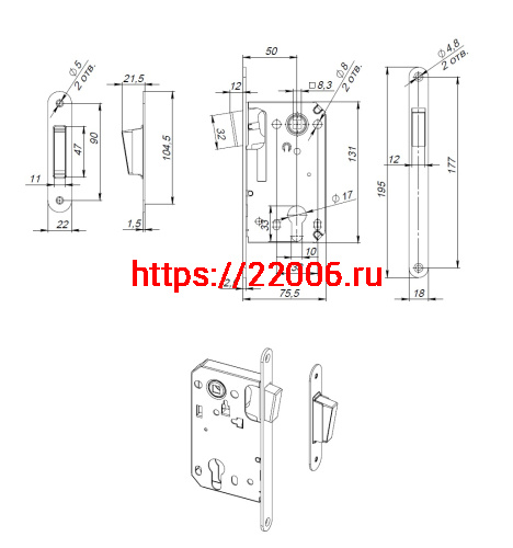 Корпус Fuaro (Фуаро) замка MAGN5300-M-C (5300-M-C) CP хром фото 3 Корпус Fuaro (Фуаро) замка MAGN5300-M-C (5300-M-C) CP хром фото 3