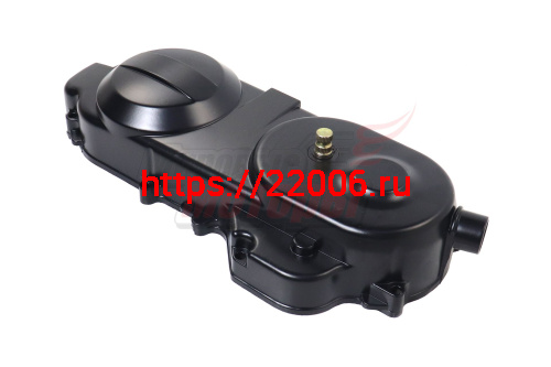 Крышка картера левая (вариатора) (139QMB) R10" чёрная в сборе с валом кикстартера