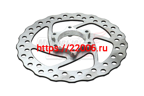 Диск тормозной вело 140 мм с адаптером на резьбе 6 болтов Диск тормозной вело 140 мм с адаптером на резьбе 6 болтов