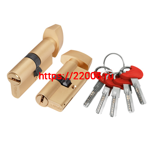 Цилиндровый Fuaro (Фуаро) механизм (D-PRO502/60) D-PRO5002KnobRL60(25+10+25) SSG-39 сатинированное золото 5Key