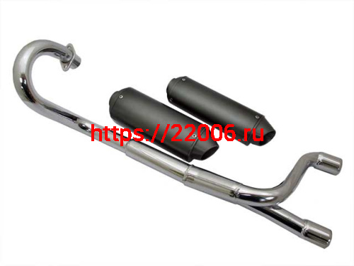Выхлопная система CRF50 (выхлопная труба+два овальных глушителя) Выхлопная система CRF50 (выхлопная труба+два овальных глушителя)