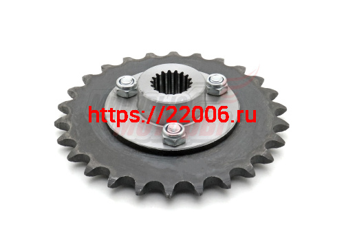 Звезда z=26 шаг 15,875 (посадка на вал шлицы) со сменной ступицей