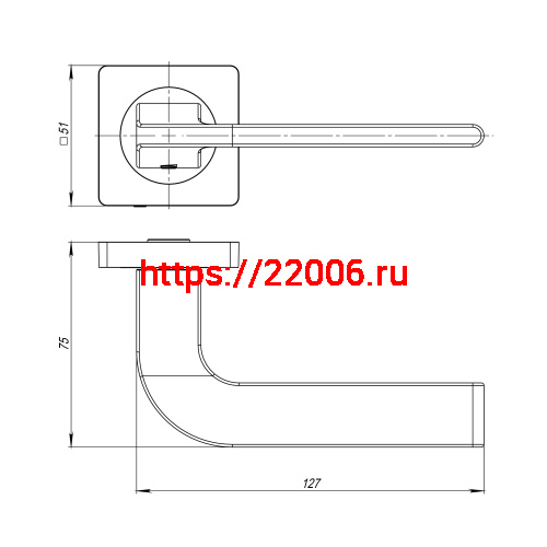 Ручка Ajax (Аякс) раздельная K.JK51.SPLINE (SPLINE JK) GR-23 графит фото 2