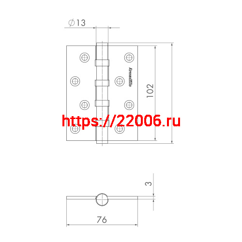 Петля Armadillo (Армадилло) универсальная IN4500UC-BL FSG 102x76x3 INOX304 флорентийское золото БЛИСТЕР фото 3 Петля Armadillo (Армадилло) универсальная IN4500UC-BL FSG 102x76x3 INOX304 флорентийское золото БЛИСТЕР фото 3