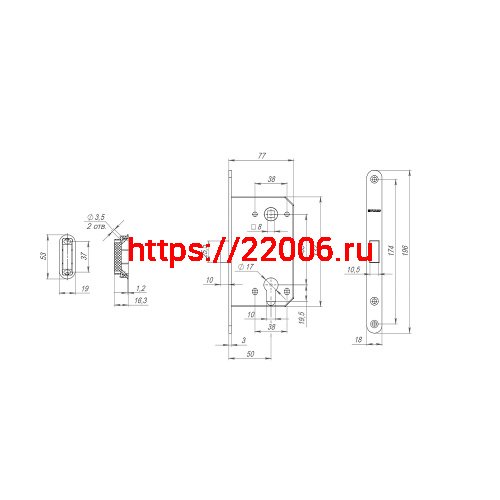 Корпус Fuaro (Фуаро) врезного замка MAGNM85C-50 (M85C-50) CP хром фото 3 Корпус Fuaro (Фуаро) врезного замка MAGNM85C-50 (M85C-50) CP хром фото 3