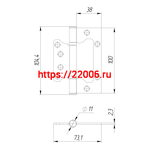 Петля Ajax (Аякс) универсальная без врезки IN4000W AB (100/P-2B 100x2,3) бронза фото 4 Петля Ajax (Аякс) универсальная без врезки IN4000W AB (100/P-2B 100x2,3) бронза фото 4