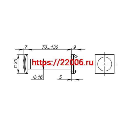 Глазок Fuaro (Фуаро) дверной, оптика пластик DV-Q 4/130-70/Z (VIEWER 4 DVQ) SSC сатинированный хром фото 2