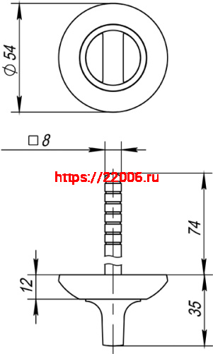 Ручка Fuaro (Фуаро) поворотная BKW8 AR-GP/SG-5 (без ответной части) фото 2 Ручка Fuaro (Фуаро) поворотная BKW8 AR-GP/SG-5 (без ответной части) фото 2