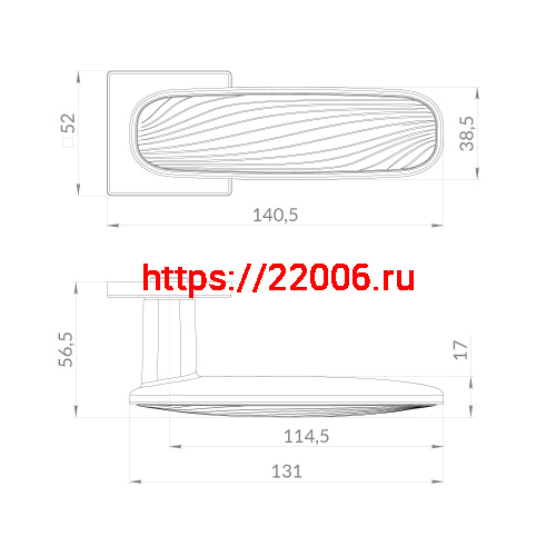 Ручка Punto (Пунто) раздельная K.EST.Q52.SHADE SSC/WH-16 сатинированный хром/белый фото 3