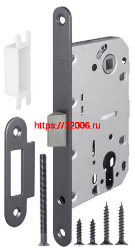 Корпус Fuaro (Фуаро) врезного замка c защёлкой PLASTP85C-50 (P85C-50) GR графит Корпус Fuaro (Фуаро) врезного замка c защёлкой PLASTP85C-50 (P85C-50) GR графит