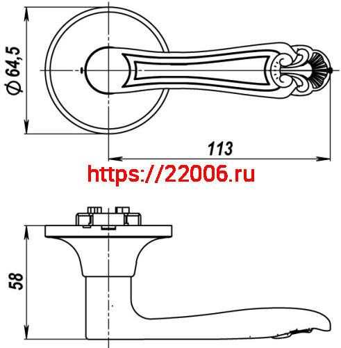 Ручка Fuaro (Фуаро) защелка DK637/BL АB-PS (637/BL АB-P) (без фик.) бронза фото 2 Ручка Fuaro (Фуаро) защелка DK637/BL АB-PS (637/BL АB-P) (без фик.) бронза фото 2