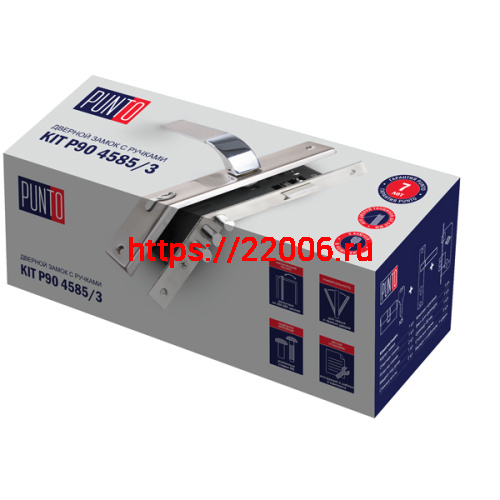 Замок цилиндровый Punto (Пунто) с ручкой LOCKSET90.ORION.4585-3 (KIT P90 4585/3 ORION) SN/CP мат.никель/хром фото 2 Замок цилиндровый Punto (Пунто) с ручкой LOCKSET90.ORION.4585-3 (KIT P90 4585/3 ORION) SN/CP мат.никель/хром фото 2