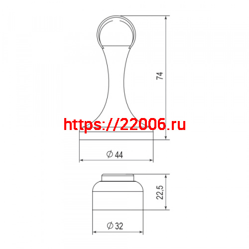 Упор Punto (Пунто) дверной напольный DFIX/MF45 (DSM-45) магнитный CP-8 хром фото 3 Упор Punto (Пунто) дверной напольный DFIX/MF45 (DSM-45) магнитный CP-8 хром фото 3