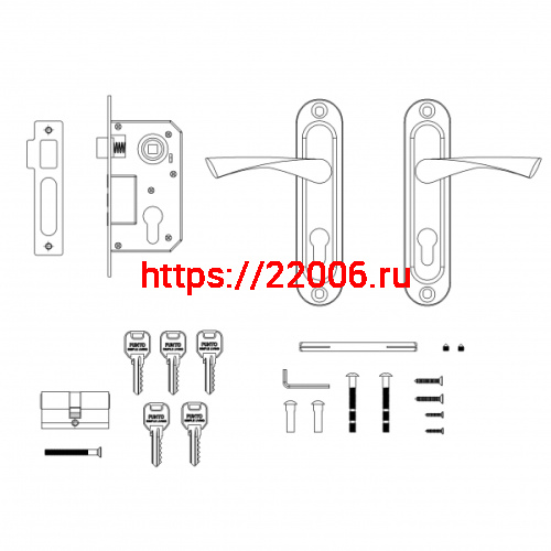 Замок Punto (Пунто) цилиндровый в комплекте с ручкой LOCKSET15.CRONA.4061-3 (KIT P15 4061/3 CRONA) AB бронза фото 4 Замок Punto (Пунто) цилиндровый в комплекте с ручкой LOCKSET15.CRONA.4061-3 (KIT P15 4061/3 CRONA) AB бронза фото 4