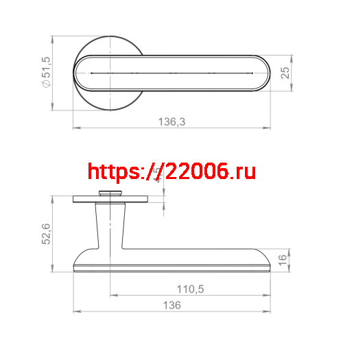 Ручка Armadillo (Армадилло) раздельная R.YM.FRAPPE BL-26 черный фото 3