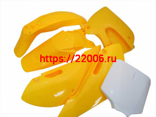 Комплект пластика для питбайка KLX (желтый) Комплект пластика для питбайка KLX (желтый)