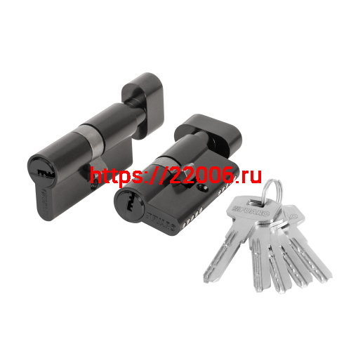 Цилиндровый Fuaro (Фуаро) механизм (200 ZM/90) 2000ZM Knob 90 (50+10+30) BL-24 черный 5Key с вертушкой