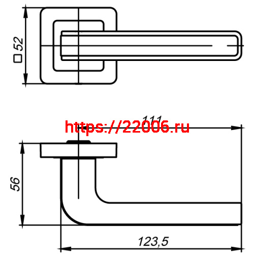 Ручка Punto (Пунто) раздельная K.QR52.NOVA (NOVA QR) SN/CP-3 матовый никель/хром фото 2
