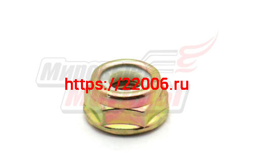 Гайка крепления ножа мотокосы М10 левая резьба универсальная с нейлоновым кольцом (М10*1,25)