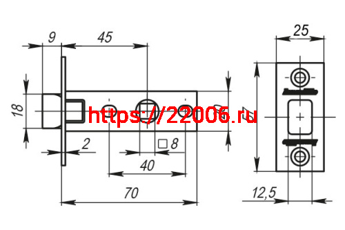 Защелка Armadillo (Армадилло) врезная LH 120-45-25 GP Золото BOX /прям/ фото 3