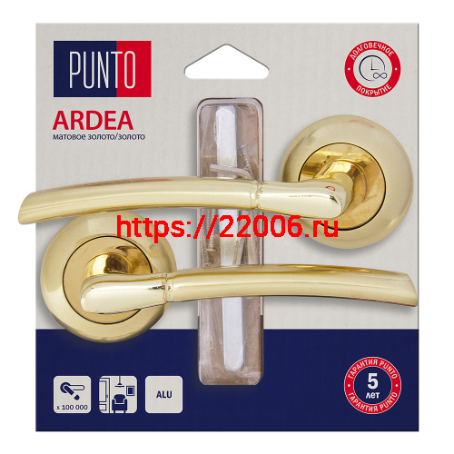 Ручка Punto (Пунто) раздельная LM/A R.TL54.ARDEA/HD SG/GP-4 матовое золото/золото Ручка Punto (Пунто) раздельная LM/A R.TL54.ARDEA/HD SG/GP-4 матовое золото/золото