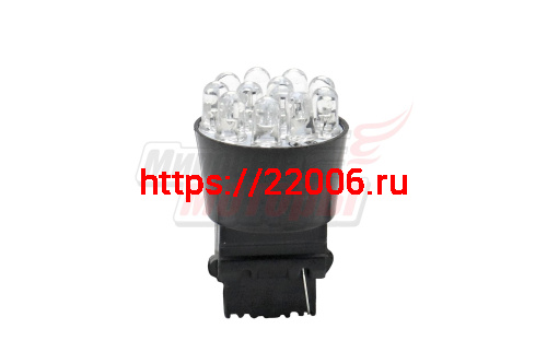 Лампа 12 В P27/7W (3157) W3x16D, 12 светодиодов LED 5 мм без цоколя, белая Лампа 12 В P27/7W (3157) W3x16D, 12 светодиодов LED 5 мм без цоколя, белая