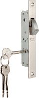 Замок Kale kilit (Кале килит) врезной крестообразный узкопрофильный 201F (20 mm) (никель), 3 кл.