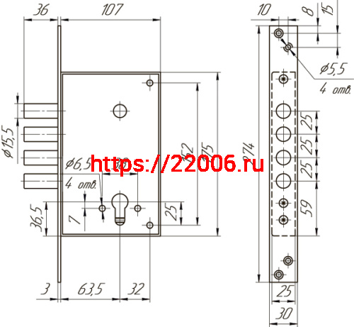 Корпус Mettem (Меттэм) врезного замка ЗВ1 711.0.0 (никель) фото 2 Корпус Mettem (Меттэм) врезного замка ЗВ1 711.0.0 (никель) фото 2
