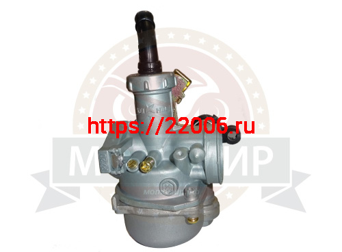 Карбюратор PZ20 Альфа 110 см3 (с бензокраном) флажок под трос со стороны крана (справа) d20мм D32мм фото 3