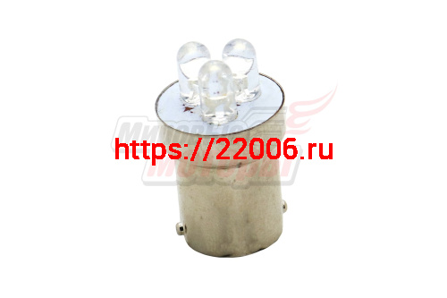 Лампа 12 В BA15S (T15), 3 светодиода LED, 21W, белая Лампа 12 В BA15S (T15), 3 светодиода LED, 21W, белая