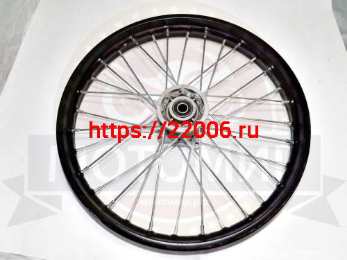 Обод 17" передний спицы, диск. тормоз 1,4-17 (ПИТ-БАЙК) Fighter125 в сборе (ось D12 мм) 4 отв Обод 17" передний спицы, диск. тормоз 1,4-17 (ПИТ-БАЙК) Fighter125 в сборе (ось D12 мм) 4 отв