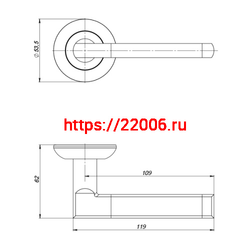 Ручка Punto (Пунто) раздельная R.ZR54.AXIS (AXIS ZR) BL-24 черный фото 2 Ручка Punto (Пунто) раздельная R.ZR54.AXIS (AXIS ZR) BL-24 черный фото 2