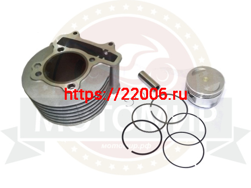 Цилиндр в сборе с поршнем 4-х такт.скут.(180см3) 62,00мм 162QMJ Гиро(цилиндр+поршень+палец D15mm+кол фото 2 Цилиндр в сборе с поршнем 4-х такт.скут.(180см3) 62,00мм 162QMJ Гиро(цилиндр+поршень+палец D15mm+кол фото 2