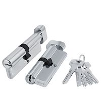 Цилиндровый Fuaro (Фуаро) механизм (200 ZM/90) 2000ZMKnob90(35+10+45) CP хром 5Key с вертушкой