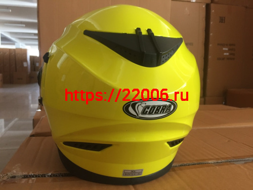 Шлем интеграл COBRA JK312, цвет черный карбон, лайм(3), размеры L фото 2