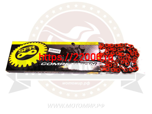 Цепь SFR (428H) SFR -100 зв. приводная усиленная тюнинг в инд. упак. (коробка),  цвет ОРАНЖЕВАЯ