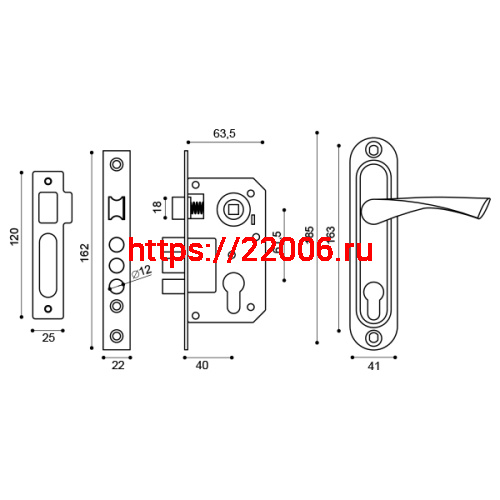 Замок Punto (Пунто) цилиндровый в комплекте с ручкой LOCKSET15.CRONA.4061-3 (KIT P15 4061/3 CRONA) AB бронза фото 3 Замок Punto (Пунто) цилиндровый в комплекте с ручкой LOCKSET15.CRONA.4061-3 (KIT P15 4061/3 CRONA) AB бронза фото 3